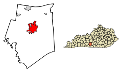 Barren County Kentucky Incorporated and Unincorporated areas Glasgow Highlighted 2131114